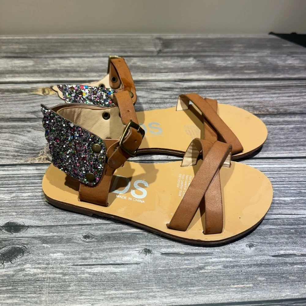 Cotton On Angel Wing Sandals Toddler Girl Size 11 Glitter Fairy Boho Shoes